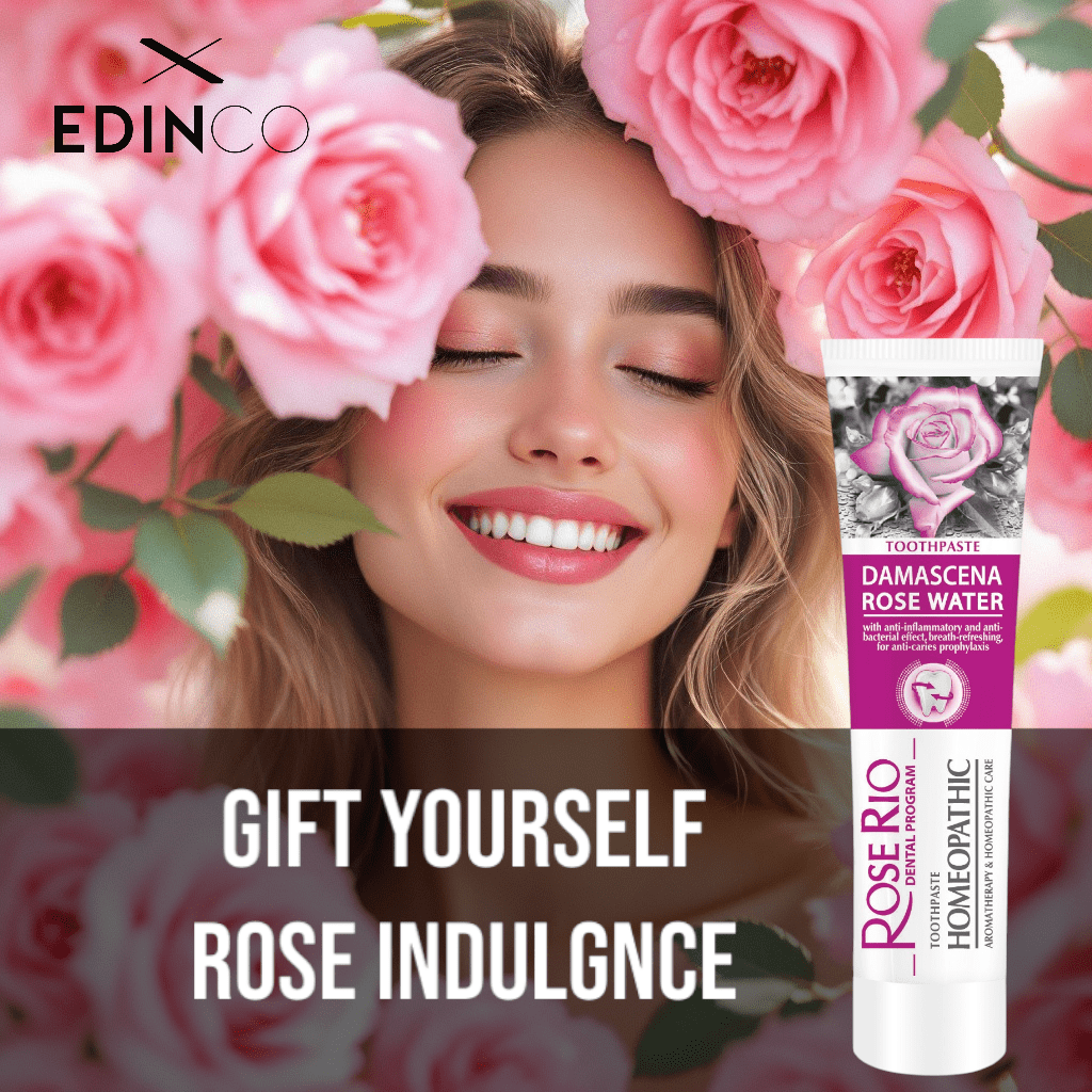 Edinco Toothpaste with organic Rose Water for Ultimate Gum Health and Luxury Care