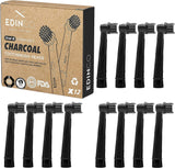 Edinco Charcoal Oral B compatible toothbrush heads in a pack of 12 for optimal dental care