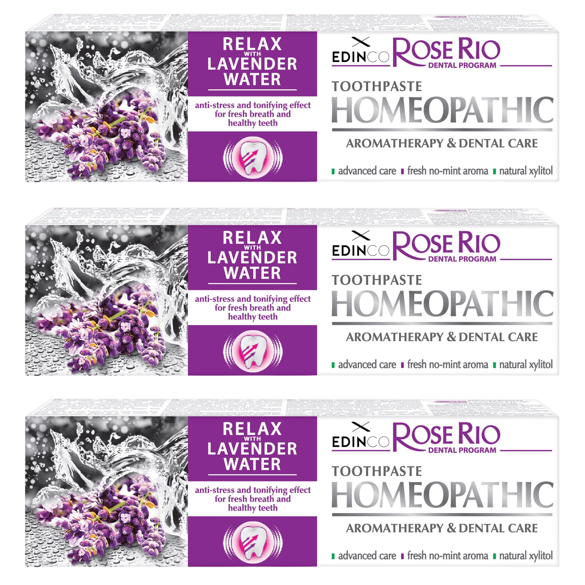Edinco Relax Lavender Water Toothpaste, a sleep aid with aromatherapy for fresh breath and healthy teeth