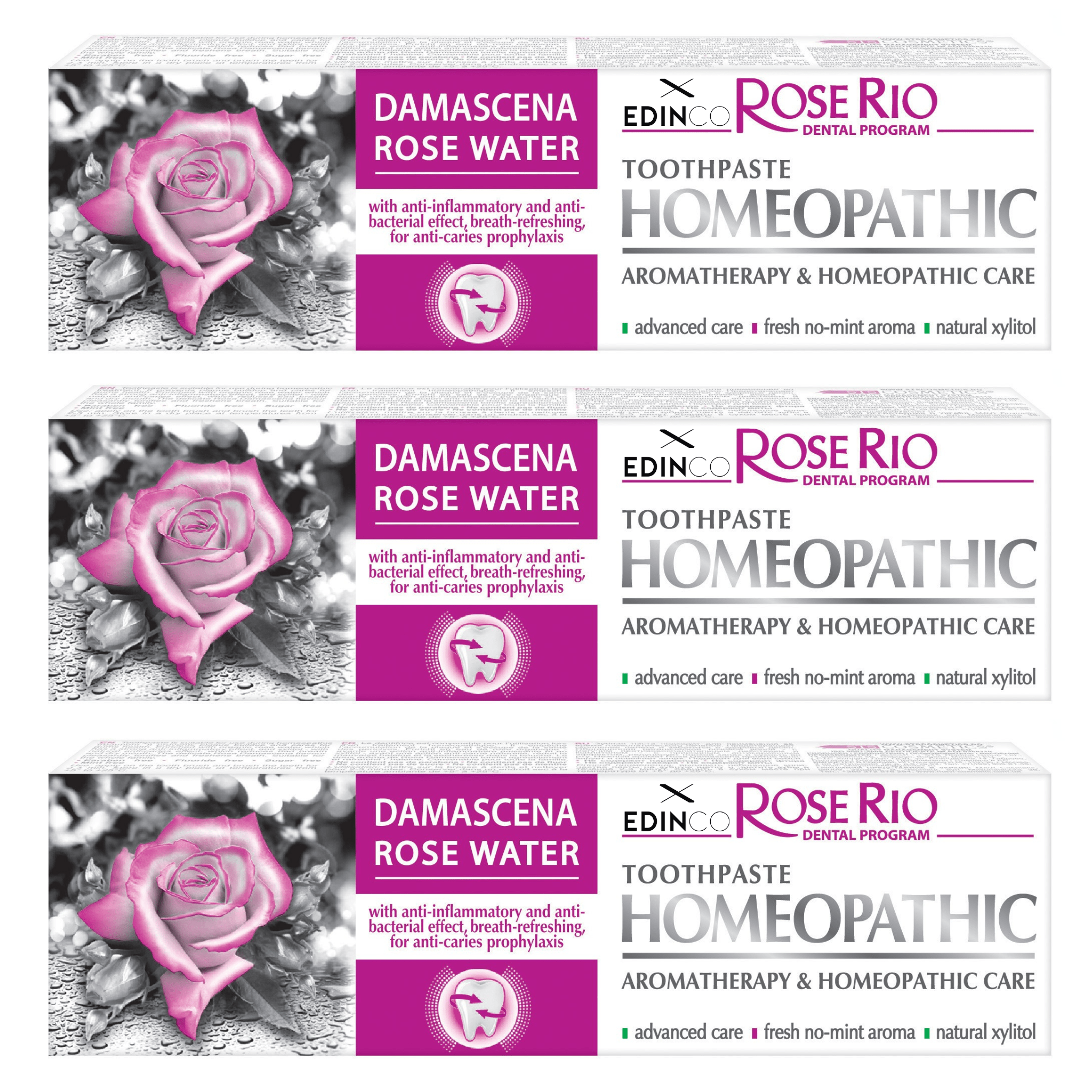 Edinco Rose Rio Homeopathic Toothpaste with Damascena Rose Water for Gum Health, luxury oral care