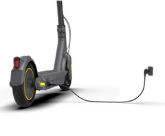 Segway Ninebot MAX G30 Gen 2 scooter rear view with charging cable connected
