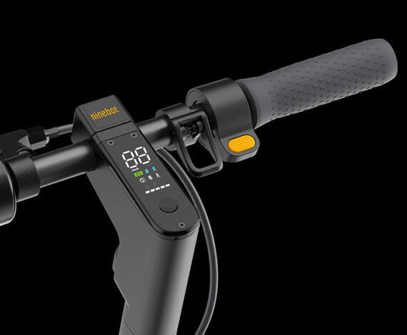 Handlebar and control panel of the Segway Ninebot MAX G30 Gen 2 scooter with digital display