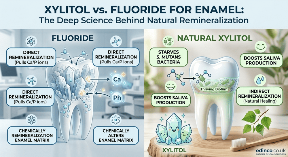 Xylitol vs Fluoride for Enamel: The Deep Science Behind Natural Remineralization - Edinco