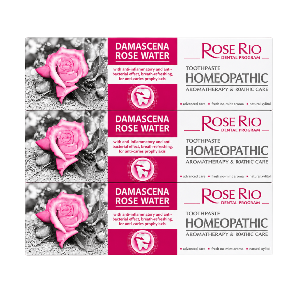 Edinco Damascena Rose Water Toothpaste, Fluoride-Free Non-Mint Toothpaste with Xylitol, Gentle Cleansing for Teeth and Gums, Rose-Flavoured Everyday Oral Care, 65 ml