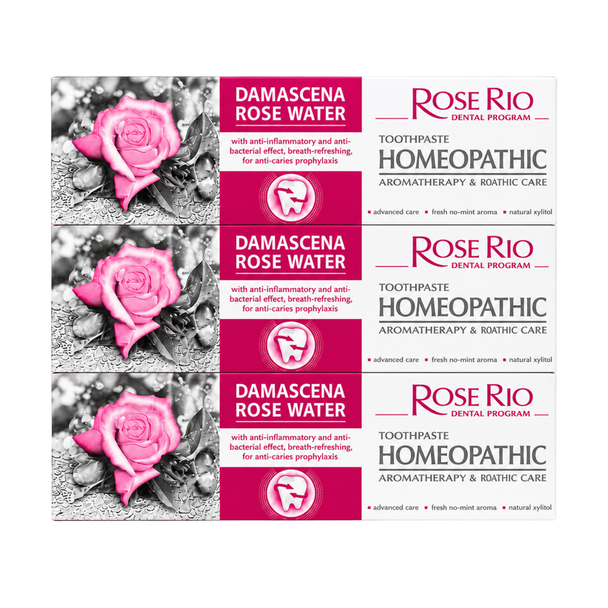 Edinco Damascena Rose Water Toothpaste, Fluoride-Free Non-Mint Toothpaste with Xylitol, Gentle Cleansing for Teeth and Gums, Rose-Flavoured Everyday Oral Care, 65 ml