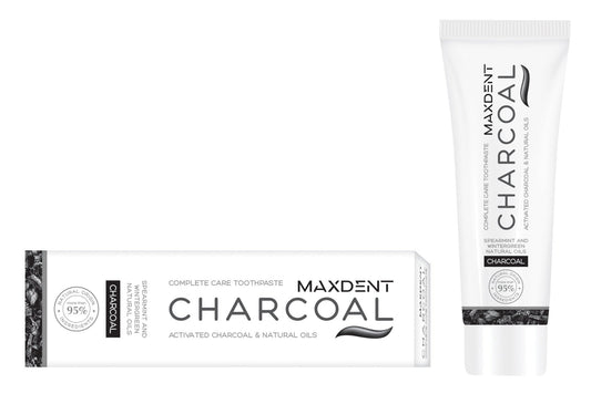 95% Organic Charcoal & Essential Oils Toothpaste, Spearmint & Wintergreen, 75 ml - Edinco - Edinco