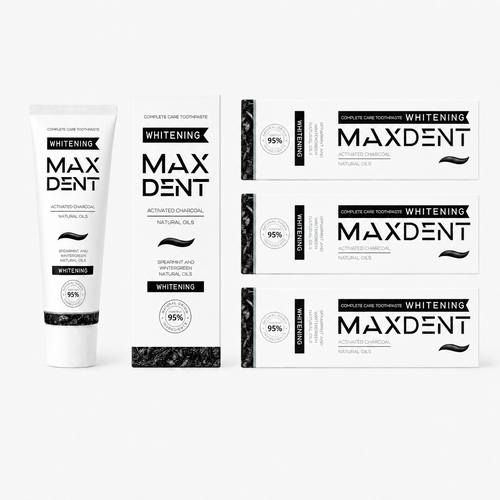 MaxDent Charcoal Whitening Toothpaste with Fluoride & Natural Oils – 75 ml