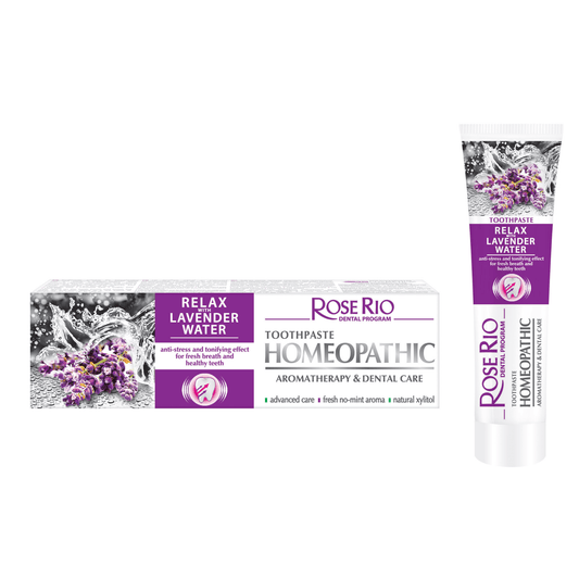 Edinco Rose Rio Homeopathic Toothpaste with Relax Lavender Water for soothing sleep aid