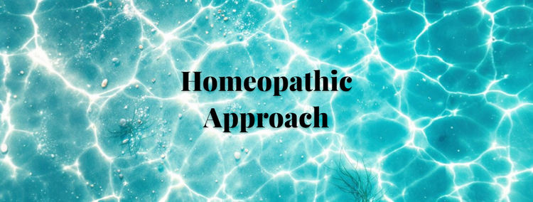 Homeopathic Approach with Naturally Derived Ingredients text graphic for Sea Minerals and Spirulina toothpaste.