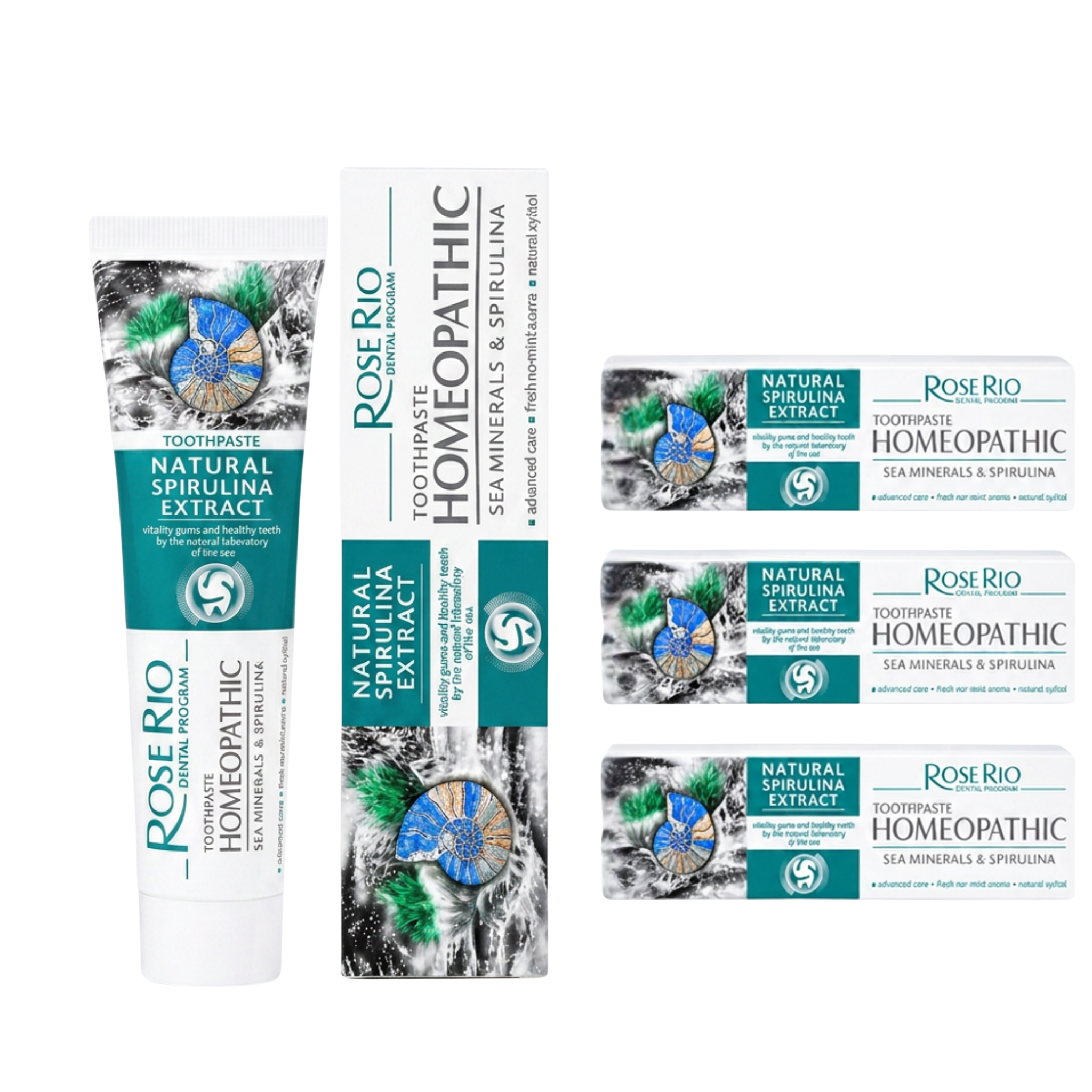 Edinco Sea Minerals and Spirulina Toothpaste, Fluoride-Free with Xylitol for Enamel-Conscious Daily Oral Care, 65 ml