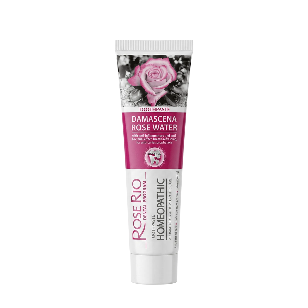 Edinco Damascena Rose Water Toothpaste, Fluoride-Free Non-Mint Toothpaste with Xylitol, Gentle Cleansing for Teeth and Gums, Rose-Flavoured Everyday Oral Care, 65 ml
