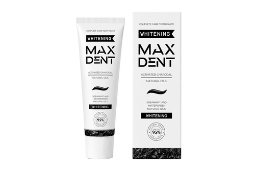 Edinco Charcoal Whitening Toothpaste with Fluoride, Coconut Activated Charcoal, 95% Natural Toothpaste, Surface Stain Removal, Fresh Breath & Tartar Control, 75 ml