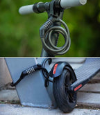 Edinco bike and scooter lock with combination code and durable cable for secure locking