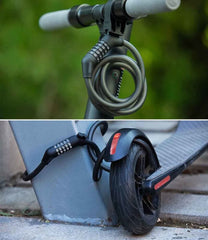 Edinco bike and scooter lock with combination code and durable cable for secure locking