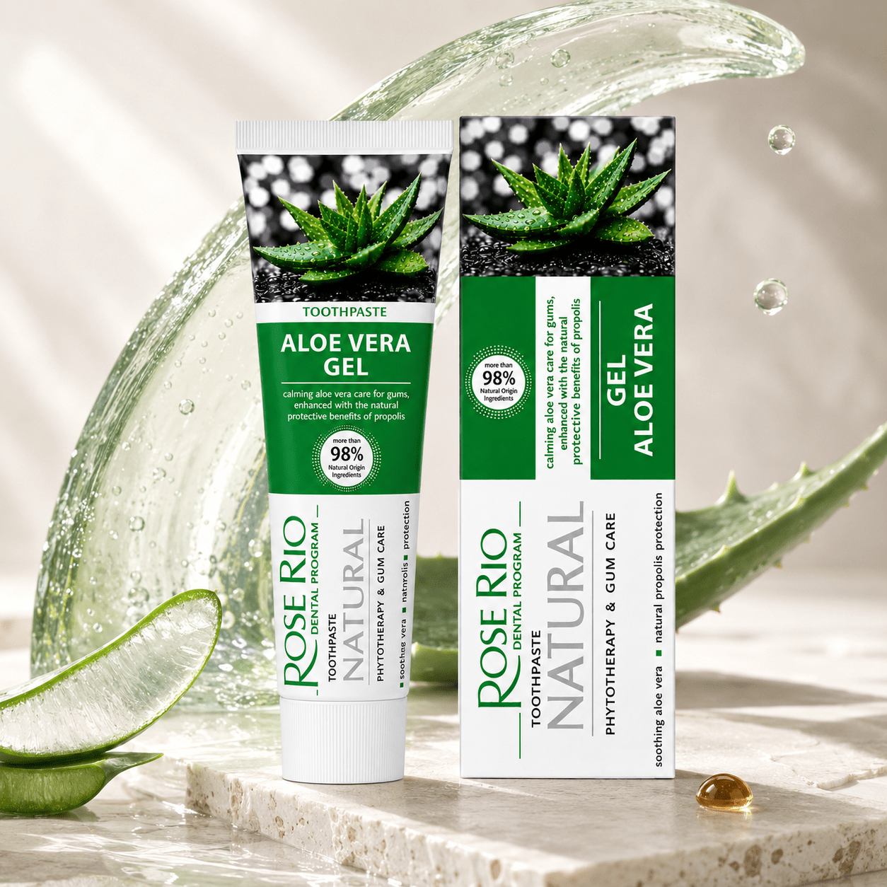 Edinco Aloe Vera Toothpaste with Propolis, SLS-Free and Fluoride-Free, 98% Natural Toothpaste for Gentle Gum Care, 65 ml - Edinco-Edinco