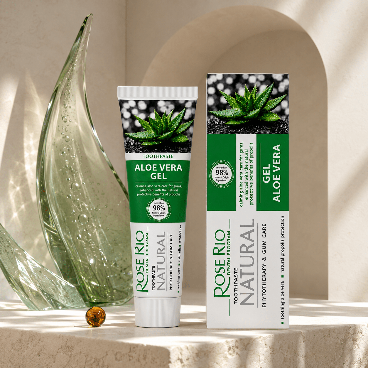 Edinco Aloe Vera Toothpaste with Propolis, SLS-Free and Fluoride-Free, 98% Natural Toothpaste for Gentle Gum Care, 65 ml - Edinco-Edinco