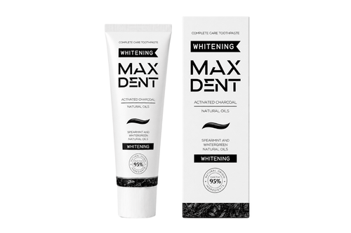 Edinco Charcoal Whitening Toothpaste with Fluoride, Coconut Activated Charcoal, 95% Natural Toothpaste, Surface Stain Removal, Fresh Breath & Tartar Control, 75 ml - Edinco-Edinco