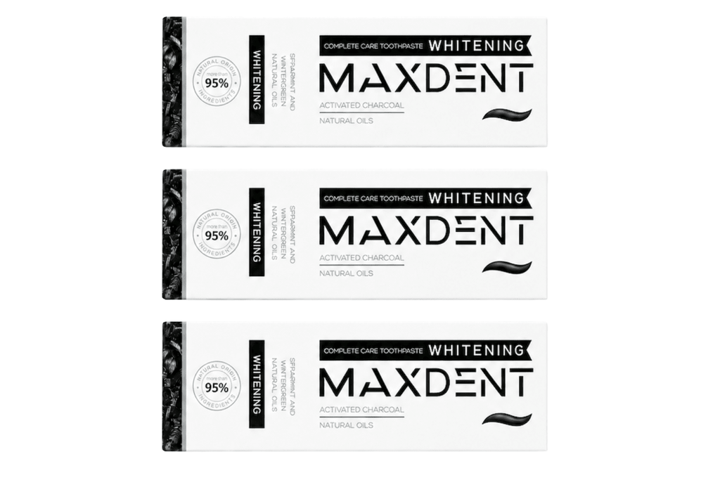 Edinco Charcoal Whitening Toothpaste with Fluoride, Coconut Activated Charcoal, 95% Natural Toothpaste, Surface Stain Removal, Fresh Breath & Tartar Control, 75 ml - Edinco-Edinco