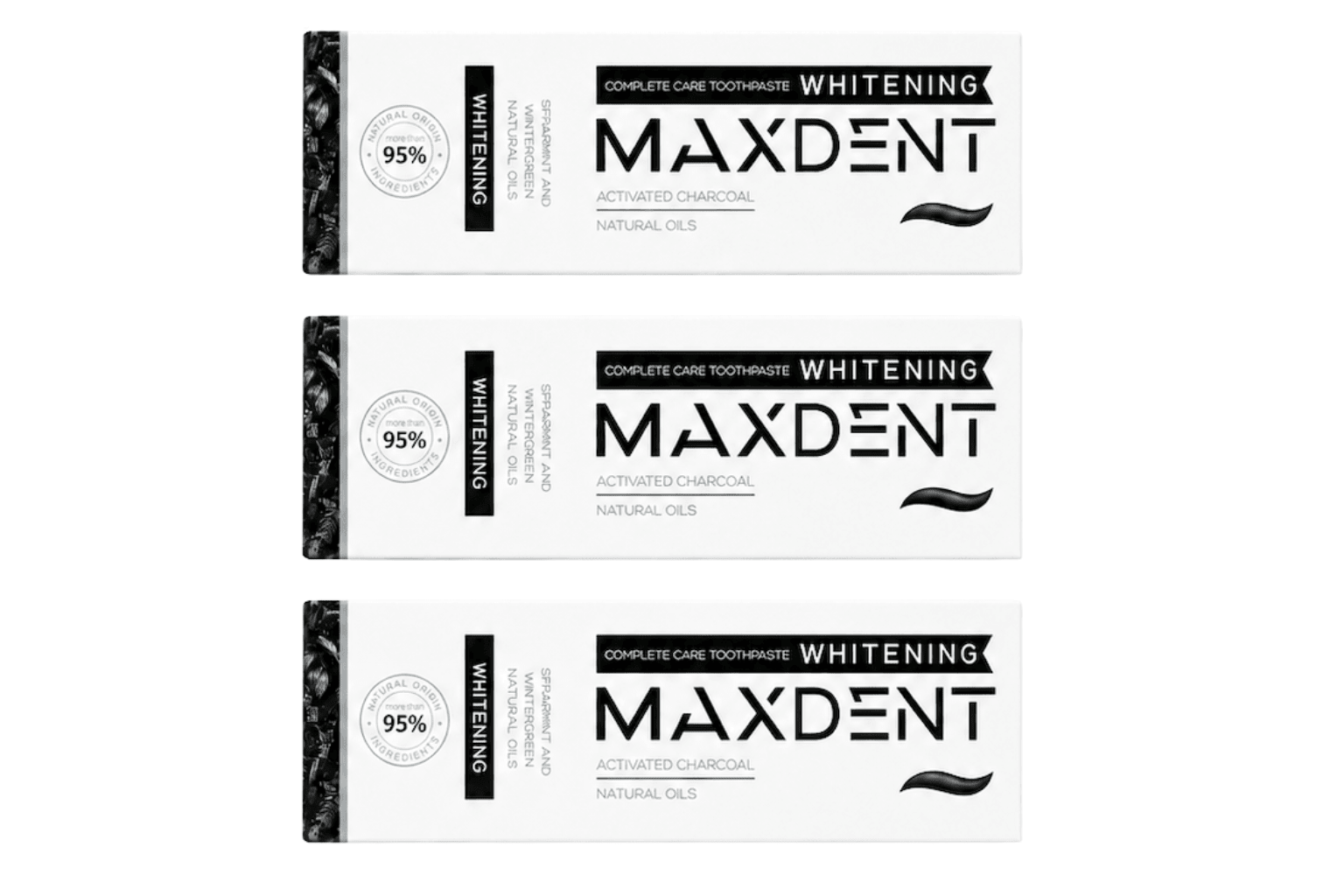 Edinco Charcoal Whitening Toothpaste with Fluoride, Coconut Activated Charcoal, 95% Natural Toothpaste, Surface Stain Removal, Fresh Breath & Tartar Control, 75 ml - Edinco-Edinco