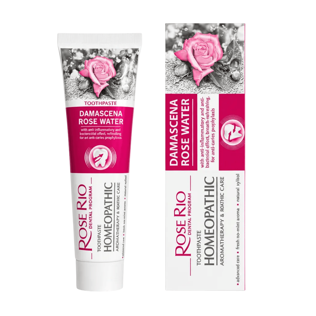 Edinco Damascena Rose Water Toothpaste, Fluoride-Free Non-Mint Toothpaste with Xylitol, Gentle Cleansing for Teeth and Gums, Rose-Flavoured Everyday Oral Care, 65 ml - Edinco-Edinco
