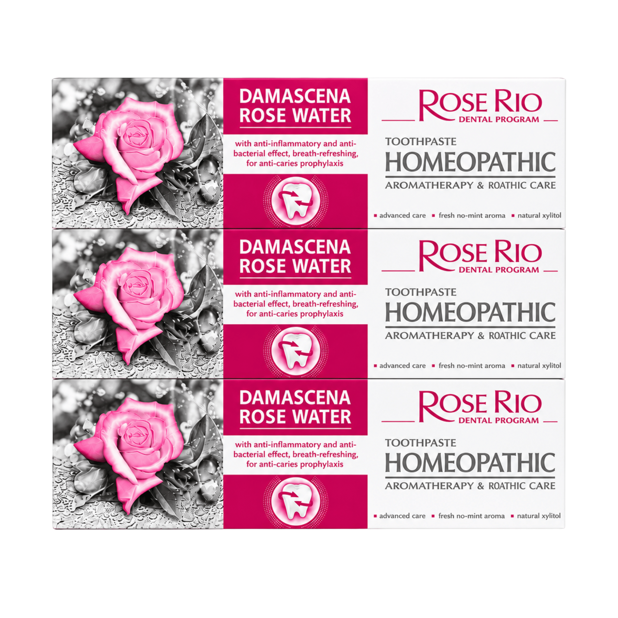 Edinco Damascena Rose Water Toothpaste, Fluoride-Free Non-Mint Toothpaste with Xylitol, Gentle Cleansing for Teeth and Gums, Rose-Flavoured Everyday Oral Care, 65 ml - Edinco-Edinco
