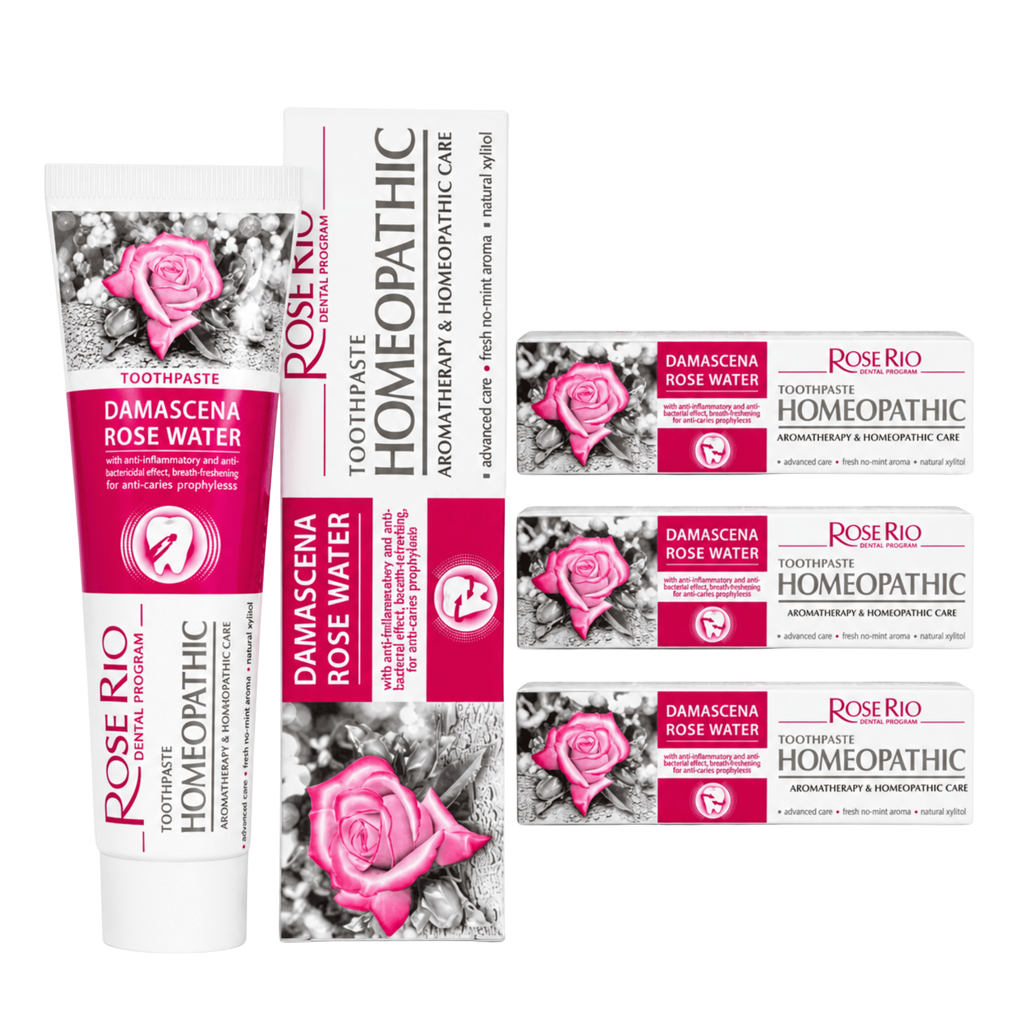 Edinco Damascena Rose Water Toothpaste, Fluoride-Free Non-Mint Toothpaste with Xylitol, Gentle Cleansing for Teeth and Gums, Rose-Flavoured Everyday Oral Care, 65 ml - Edinco-Edinco