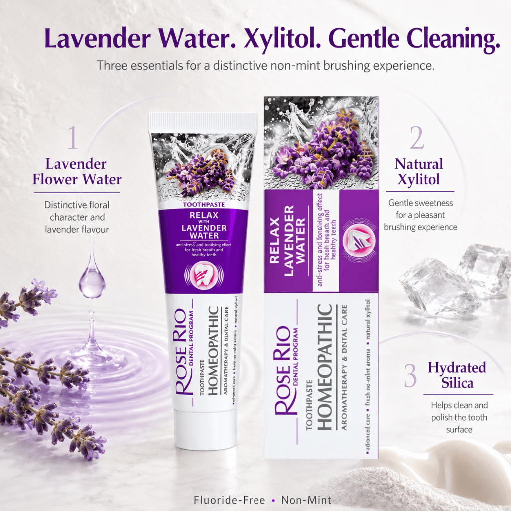Edinco Lavender Water Toothpaste, Fluoride-Free Non-Mint Formula with Xylitol for Gentle Daily Teeth and Gum Care, 65 ml, 1 Pack - Edinco-Edinco