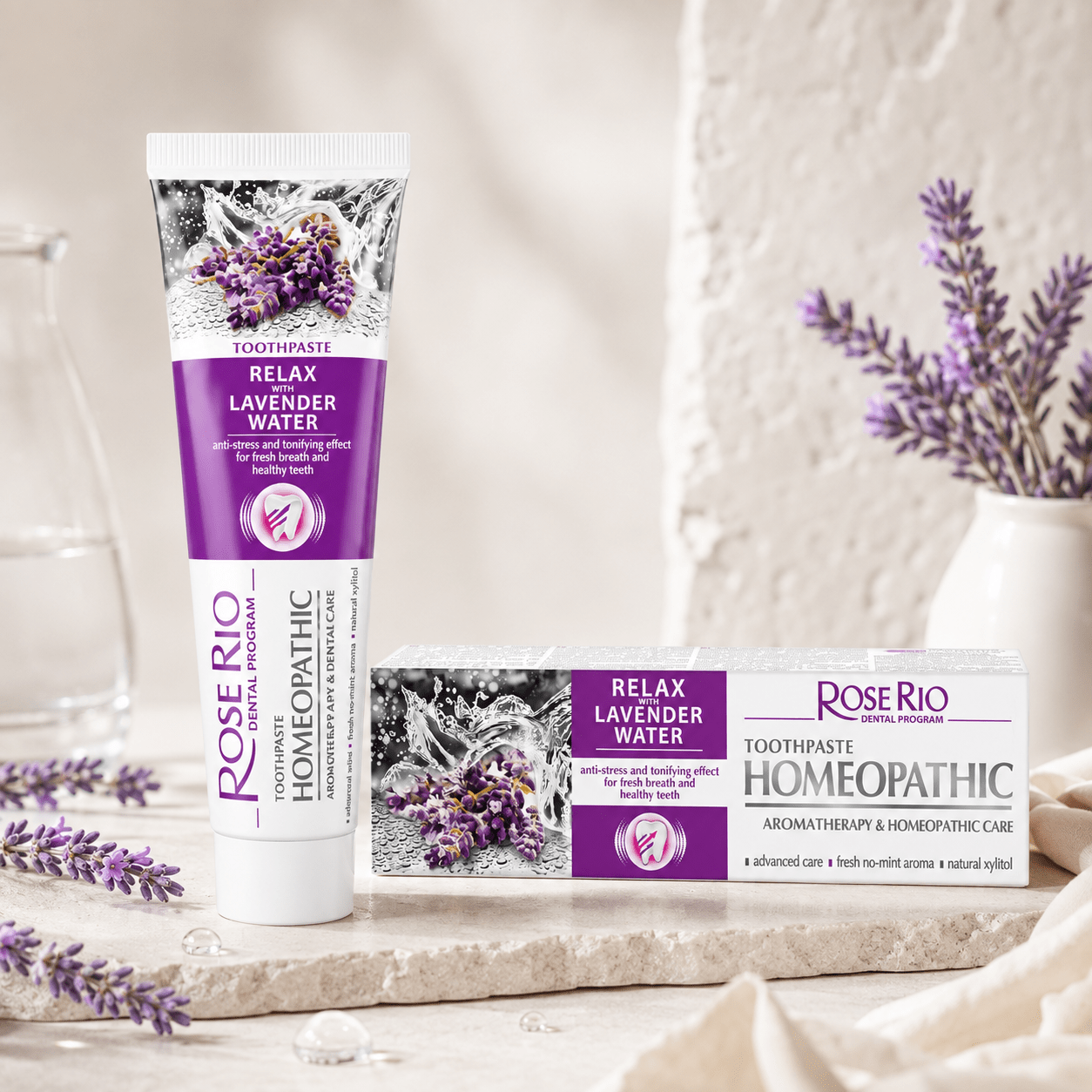 Edinco Lavender Water Toothpaste, Fluoride-Free Non-Mint Formula with Xylitol for Gentle Daily Teeth and Gum Care, 65 ml, 1 Pack - Edinco-Edinco