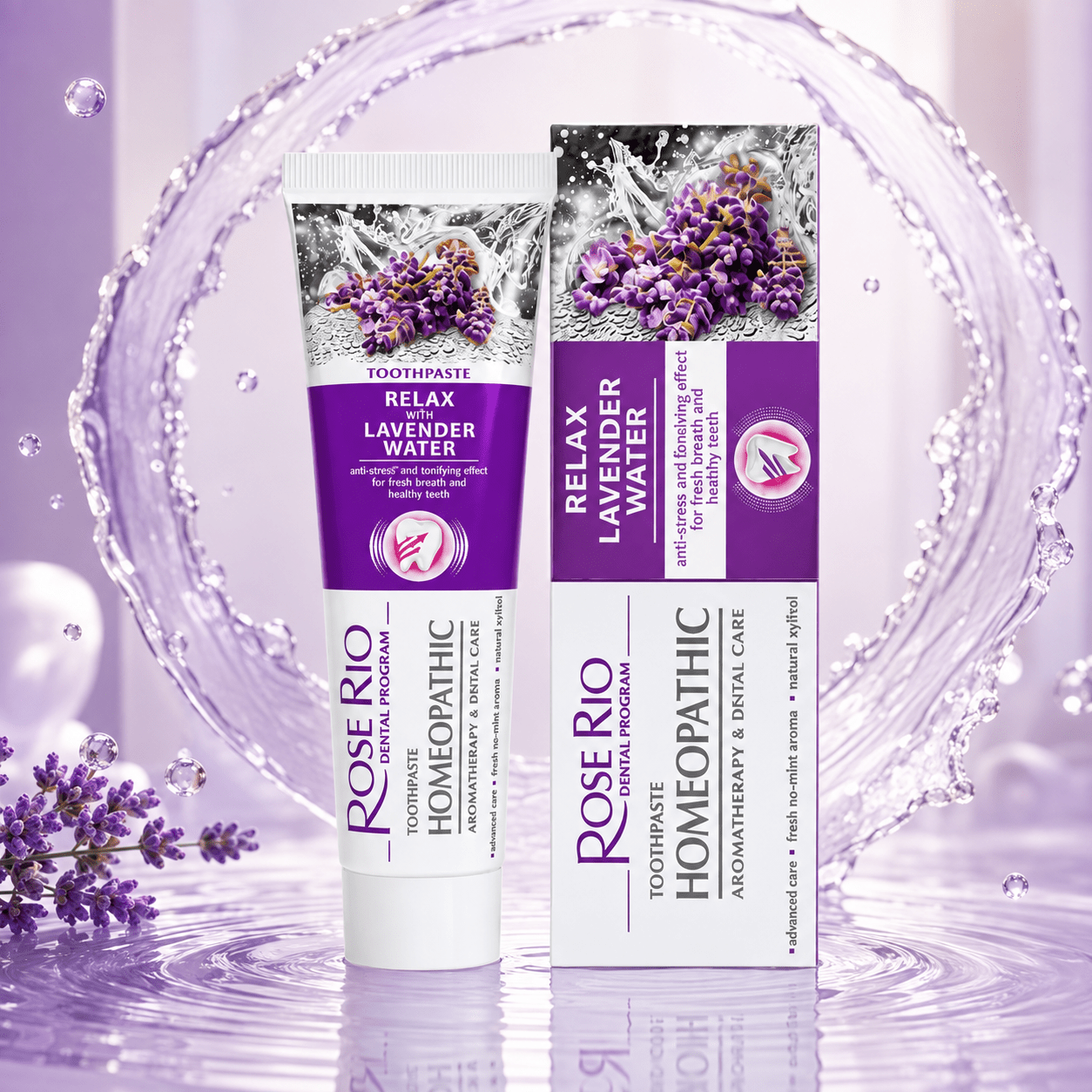 Edinco Lavender Water Toothpaste, Fluoride-Free Non-Mint Formula with Xylitol for Gentle Daily Teeth and Gum Care, 65 ml, 1 Pack - Edinco-Edinco