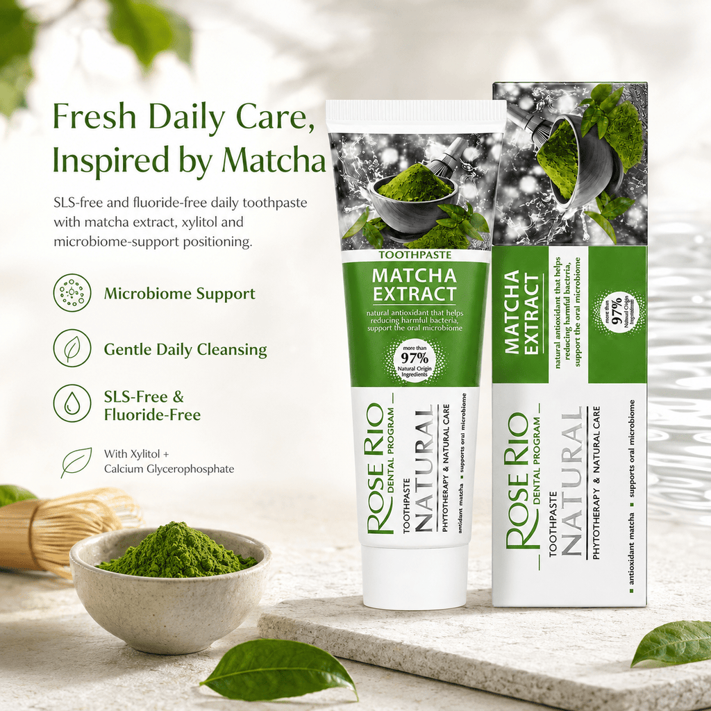 Edinco Matcha Toothpaste with Xylitol, SLS-Free and Fluoride-Free, 97% Natural Toothpaste, Green Tea Formula, 65 ml - Edinco-Edinco