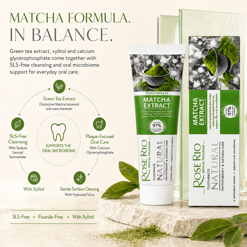 Edinco Matcha Toothpaste with Xylitol, SLS-Free and Fluoride-Free, 97% Natural Toothpaste, Green Tea Formula, 65 ml - Edinco-Edinco