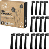 Edinco Charcoal Oral B compatible toothbrush heads with end-rounded bristles for effective plaque removal