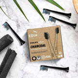 Edinco charcoal toothbrush heads compatible with Philips Sonicare for effective oral care