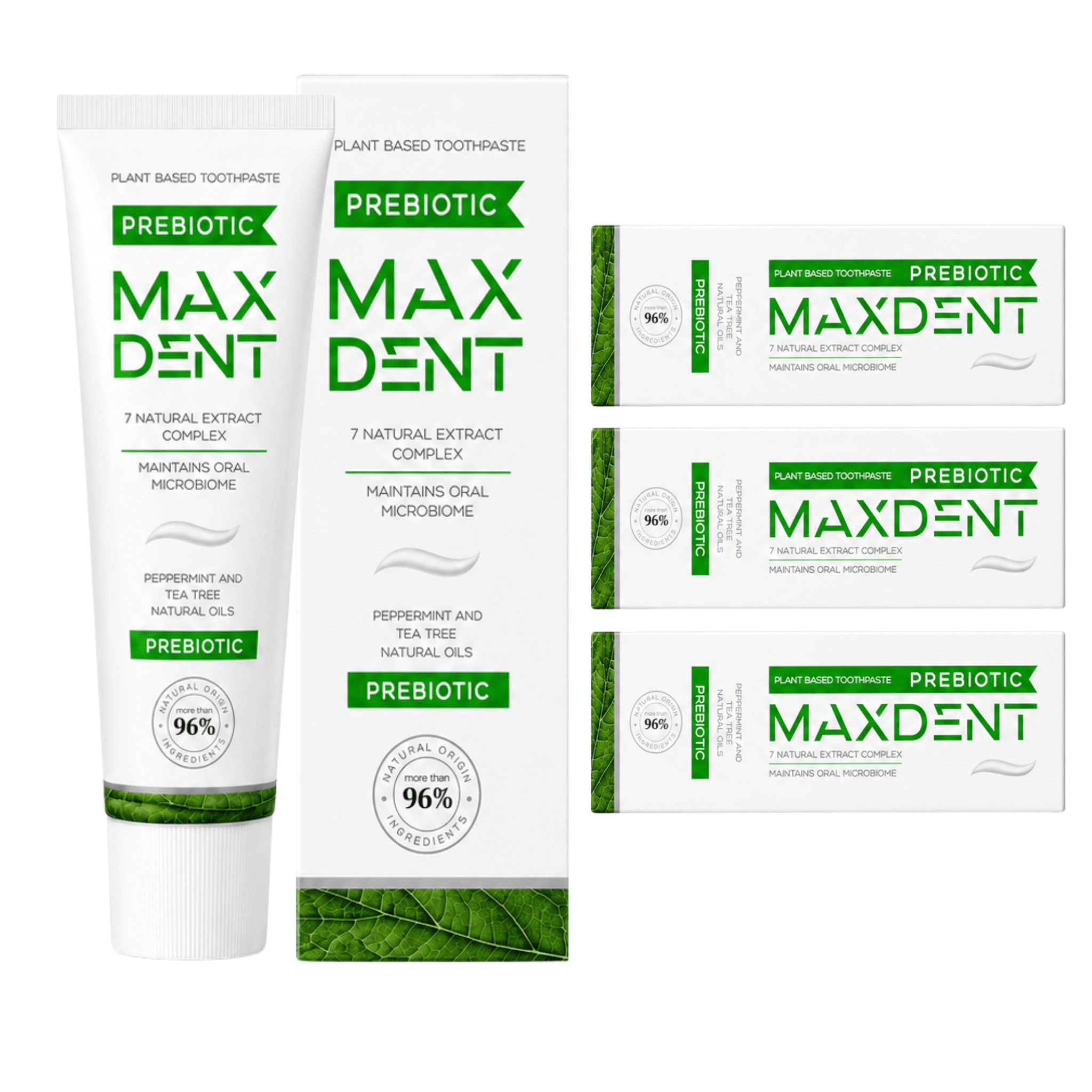 Edinco Prebiotic Toothpaste, SLS-Free & Fluoride-Free, 96% Natural Toothpaste, with Inulin, Fructose, 7 Natural Extracts, Peppermint & Tea Tree Oils, 75 ml - Edinco-Edinco