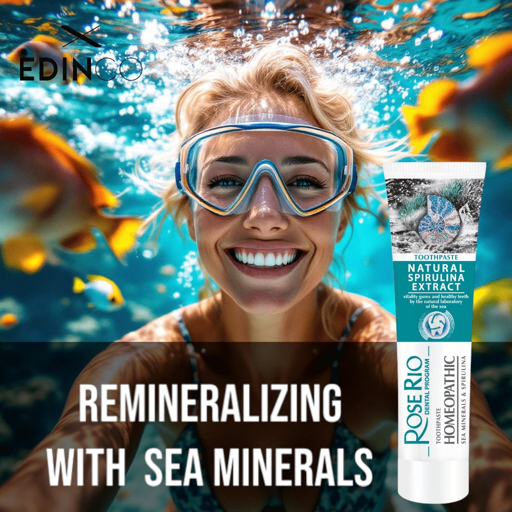 Edinco Natural Spirulina Extract Toothpaste for healthy teeth, helps to regenerate enamel