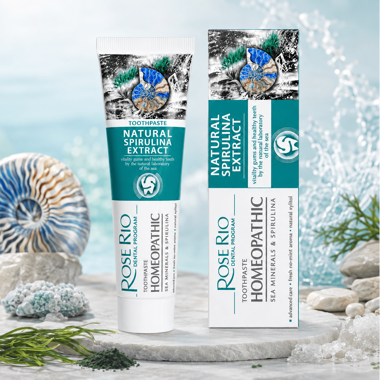 Edinco Sea Minerals and Spirulina Toothpaste, Fluoride-Free with Xylitol for Enamel-Conscious Daily Oral Care, 65 ml - Edinco-Edinco