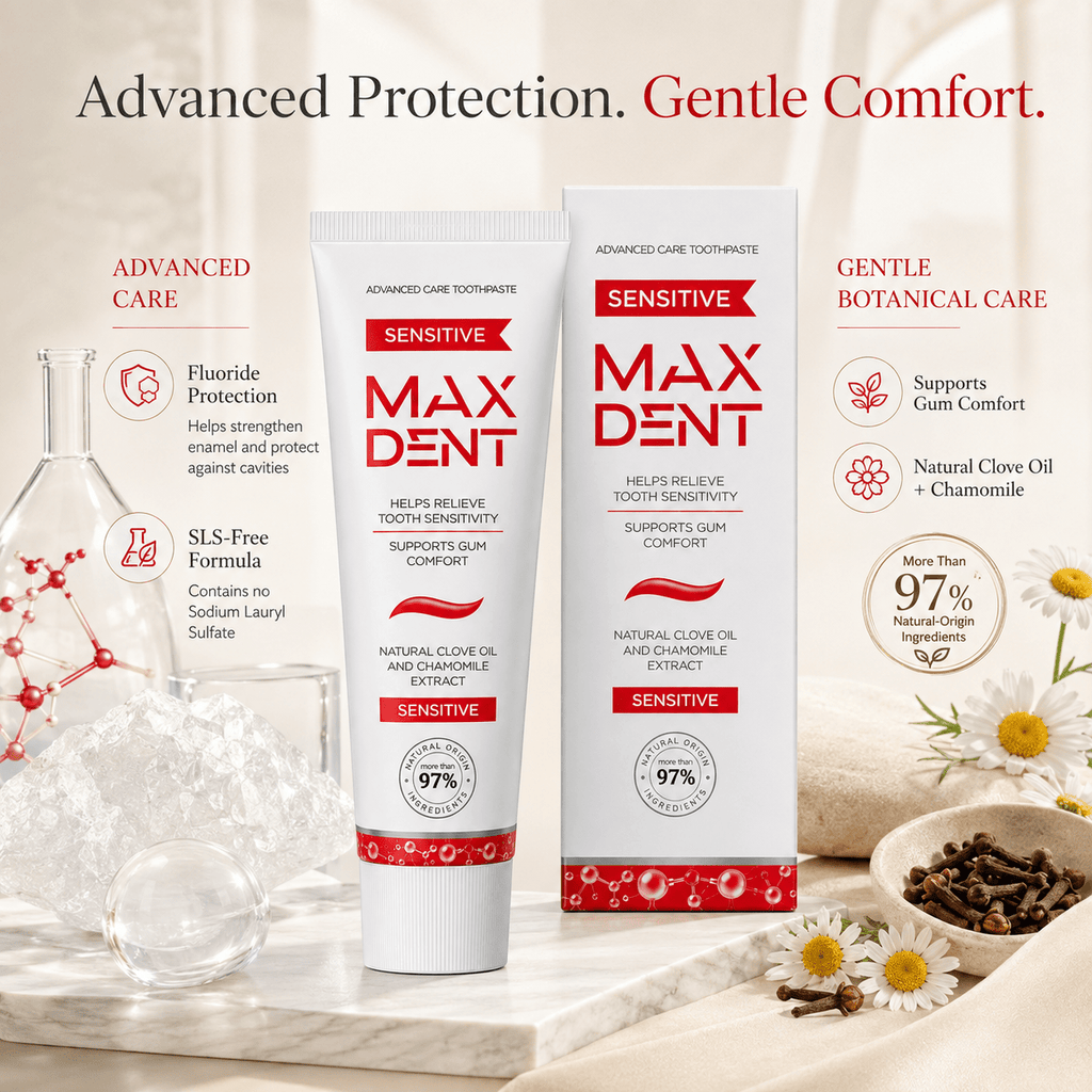 Edinco Sensitive Toothpaste with Potassium Nitrate and Fluoride, 97% Natural-Origin Toothpaste, for Sensitive Teeth & Gums, SLS-Free with Clove Oil & Chamomile, 75 ml - Edinco-Edinco