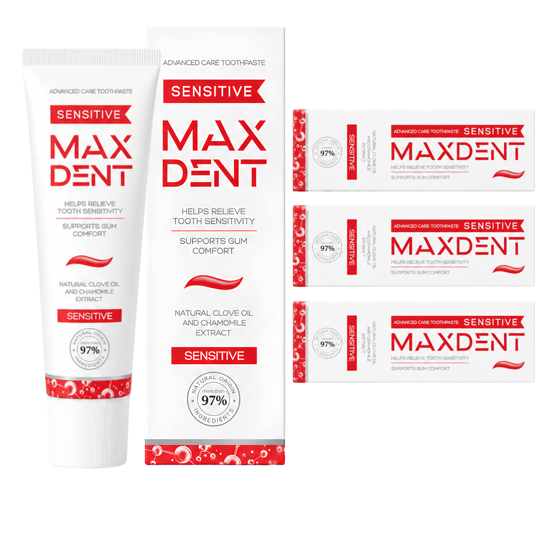 Edinco Sensitive Toothpaste with Potassium Nitrate and Fluoride, 97% Natural-Origin Toothpaste, for Sensitive Teeth & Gums, SLS-Free with Clove Oil & Chamomile, 75 ml - Edinco-Edinco
