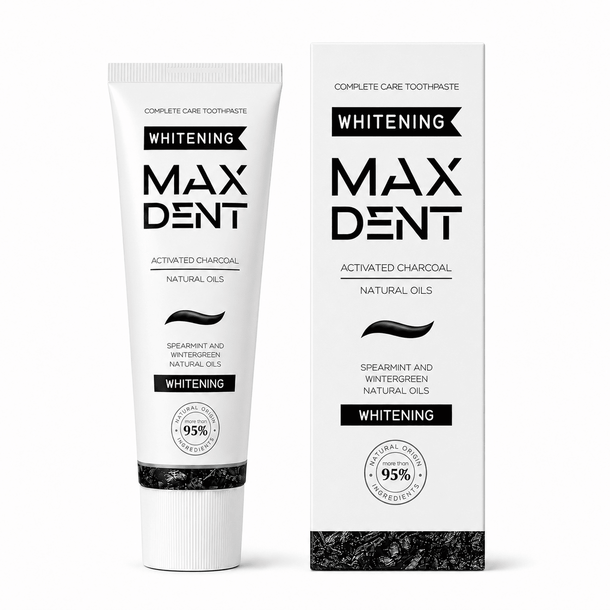 MaxDent Charcoal Whitening Toothpaste with Fluoride & Natural Oils – 75 ml - Edinco-Edinco