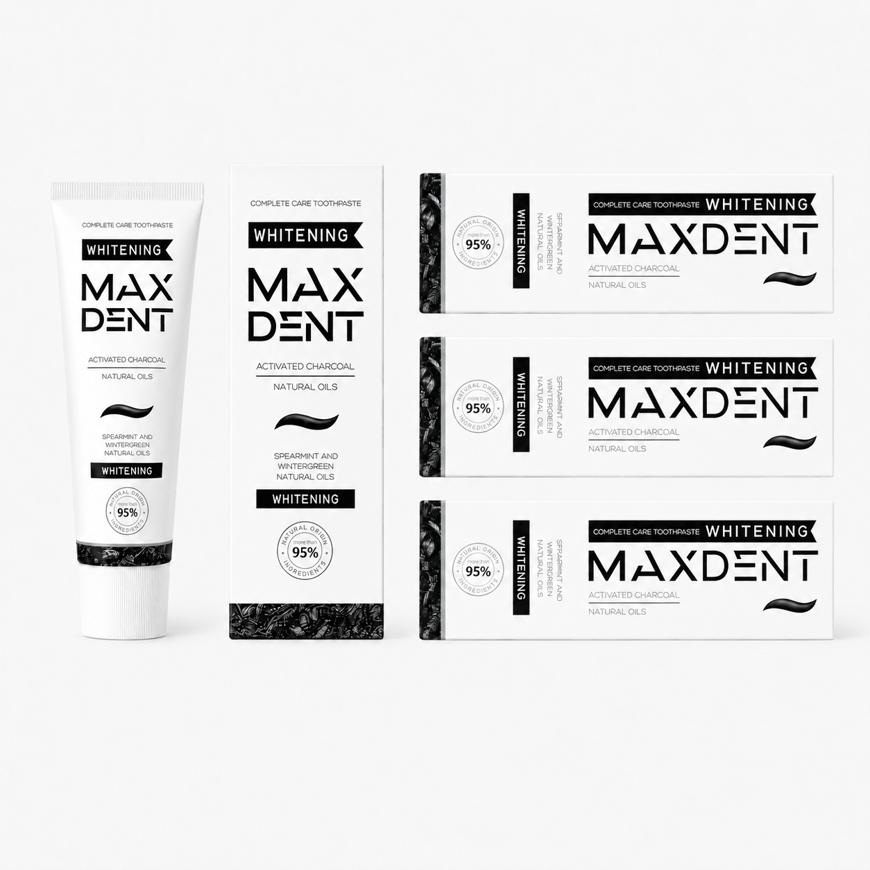 MaxDent Charcoal Whitening Toothpaste with Fluoride & Natural Oils – 75 ml - Edinco-Edinco