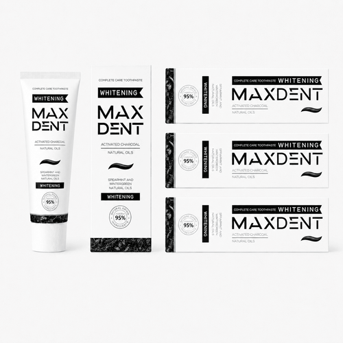 MaxDent Charcoal Whitening Toothpaste with Fluoride & Natural Oils – 75 ml - Edinco-Edinco