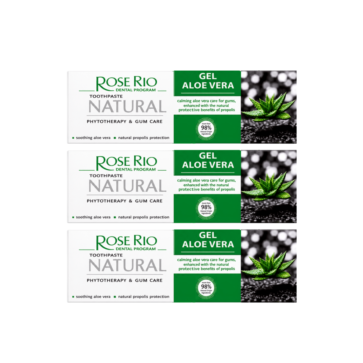 Rose Rio Aloe Vera Natural Toothpaste with Propolis for Gum Care – 65 ml - Edinco-Edinco