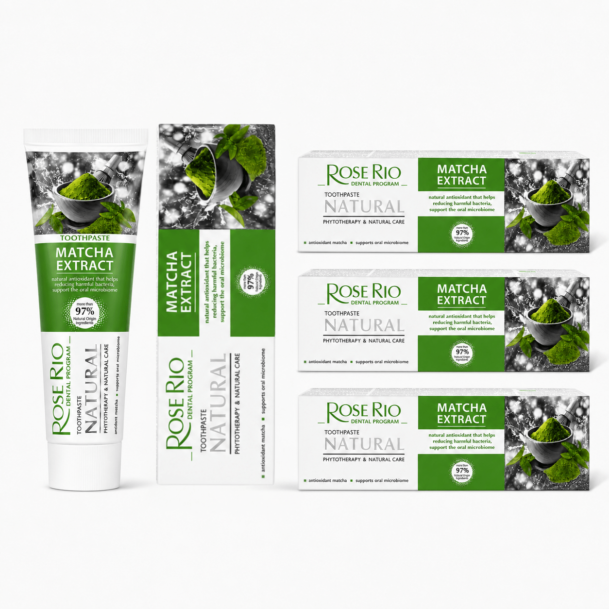 Rose Rio Natural Matcha Toothpaste with Xylitol for Oral Microbiome Care – 65 ml - Edinco-Edinco