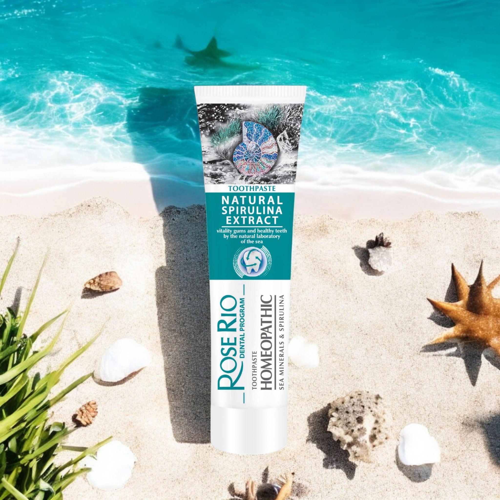 Natural Fluoride-Free Toothpaste, Remineralizing, Spirulina & Sea Minerals